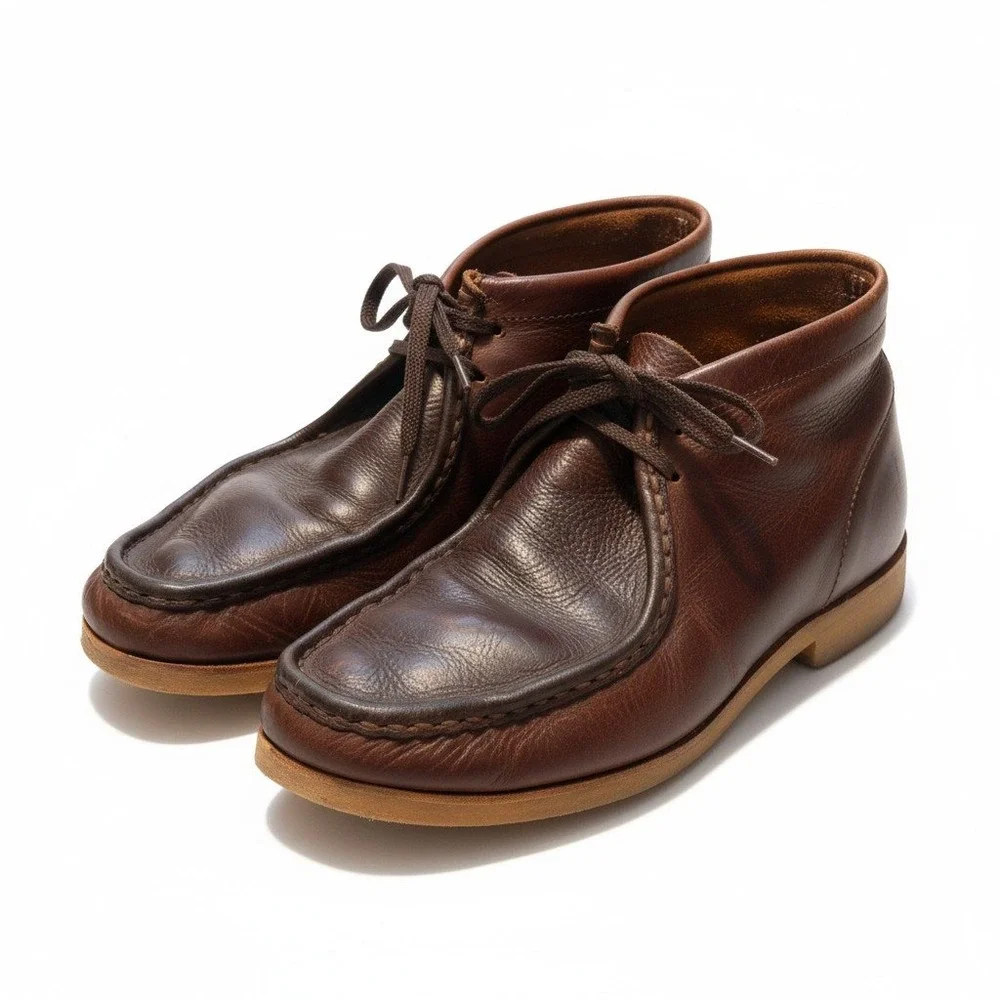 Clarks Mens Brown‎ Leather Lace Up Moc Toe Ankle Boots Shoes Size 9M
